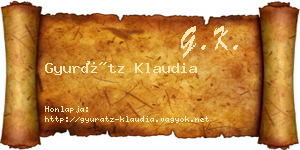 Gyurátz Klaudia névjegykártya