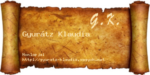 Gyurátz Klaudia névjegykártya
