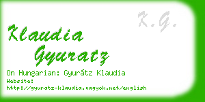 klaudia gyuratz business card