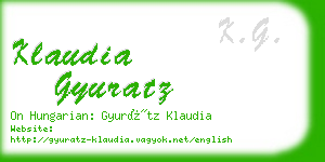klaudia gyuratz business card